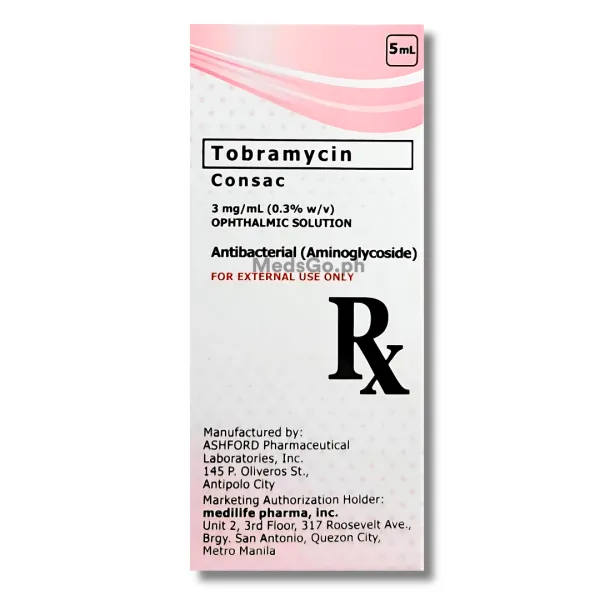CONSAC Tobramycin 3mg / mL (0.3% w/v) Ophthalmic Solution 5mL price in ...